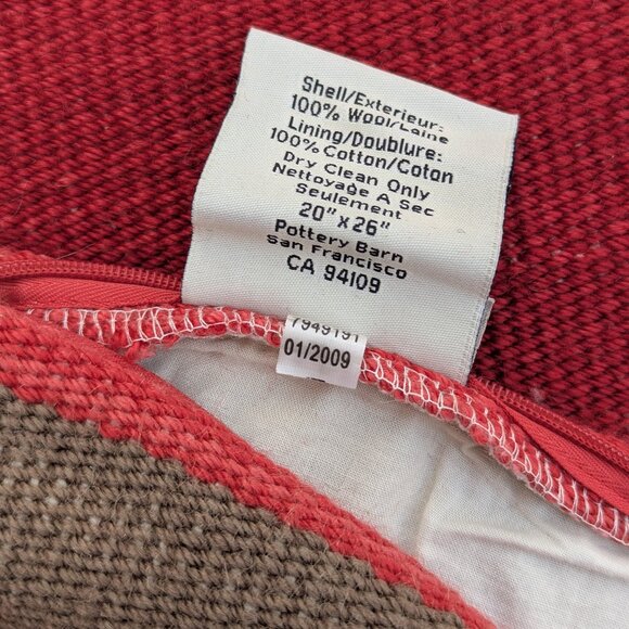 Pottery Barn Wool Pillow Covers Southwestern Stripe Blanket Stitch Set of 2 - Picture 9 of 10